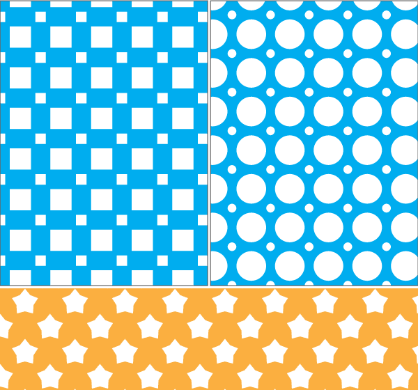 Square, Circle and Stars Seamless Pattern Vector