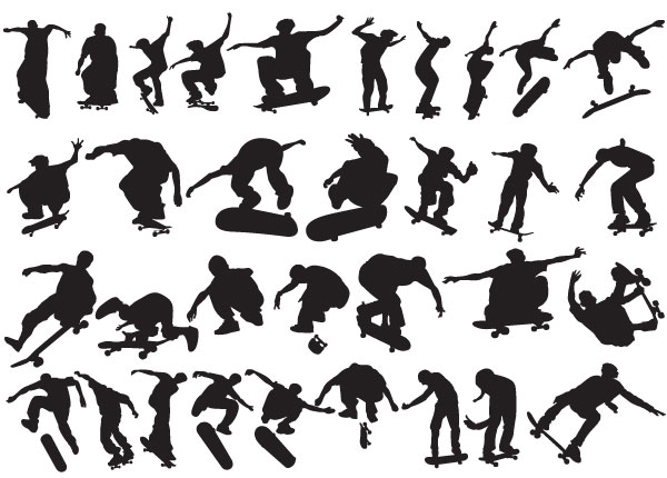 Vector Skaters Silhouettes