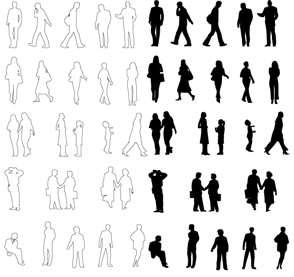 People Silhouette White Png