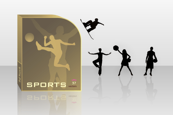 Athletes Silhouettes Free Vector Set