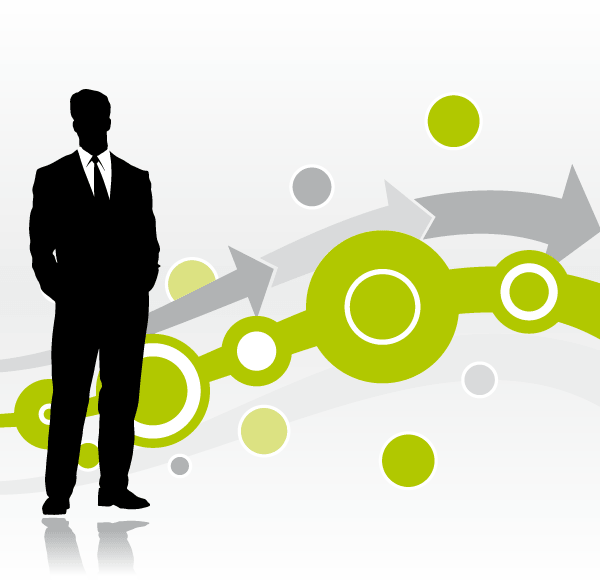 Vector Abstract Background with Businessman Silhouette