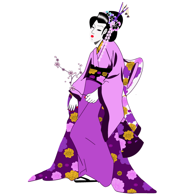Vector Japanese Geisha Girl Image