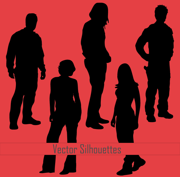 Vector Young People Silhouettes