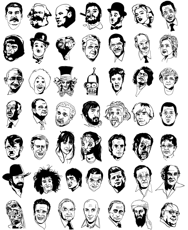 Sketchy Faces: Celebrity Vectors