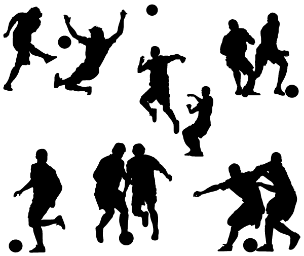 Vector Football Player Silhouettes Image