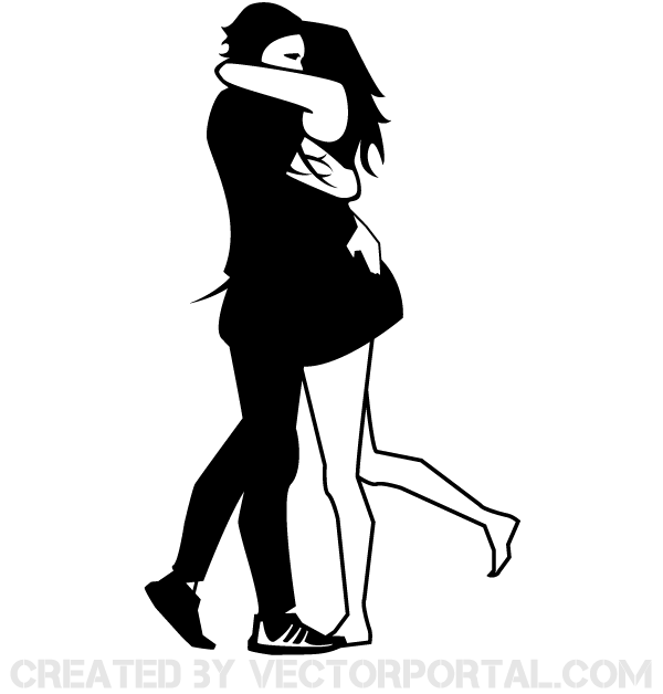 Vector Hugging Couple Image