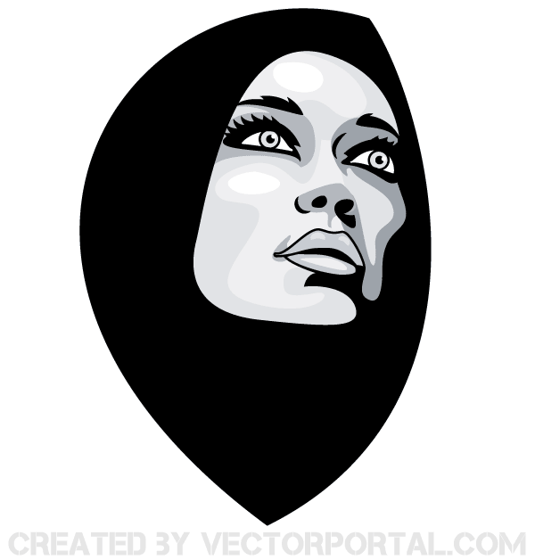 Woman in Burka Vector Image