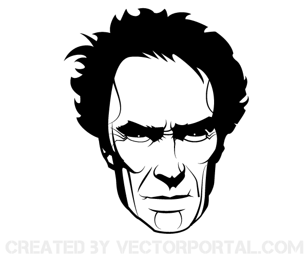 Clint Eastwood Vector Portrait Image