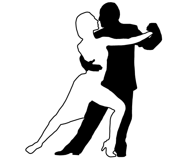 Couple Dancing Tango Silhouettes Image