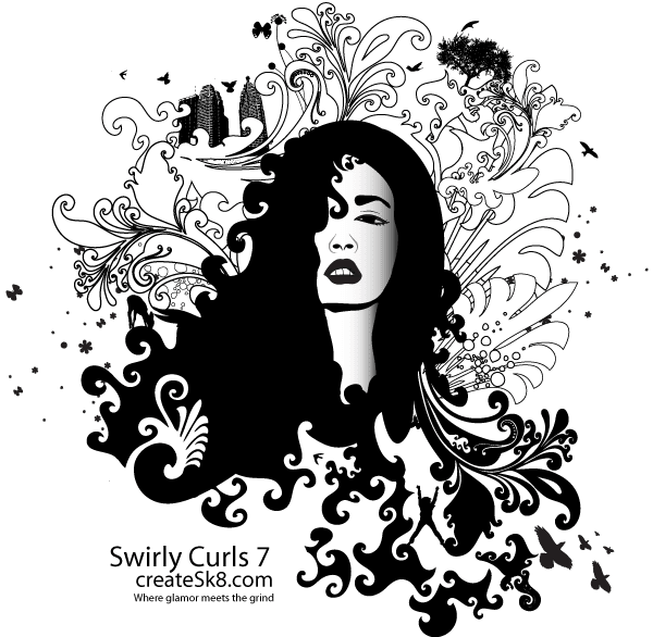 Swirly Curls – Medusa Vector