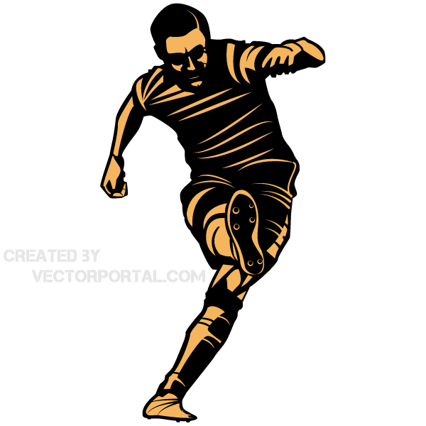 Soccer Player Kicking Position Vector