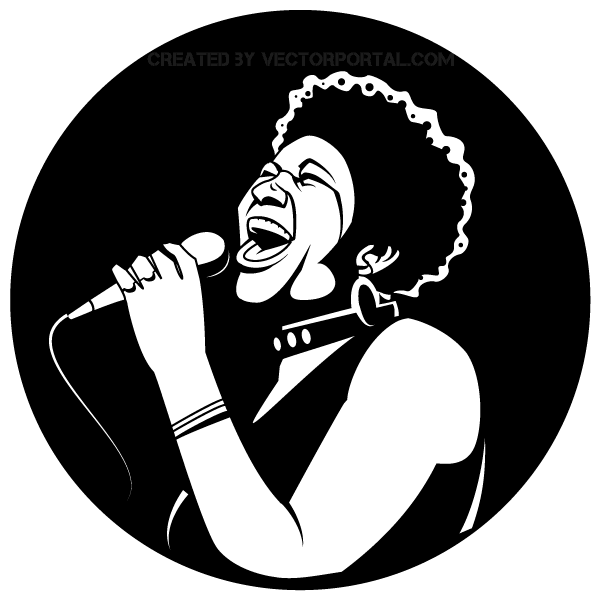 Black Female Singer Vector