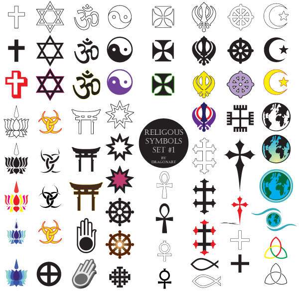 Vector Religious Symbols Set