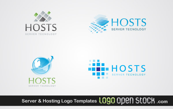 Server &Amp; Hosting Logo Template