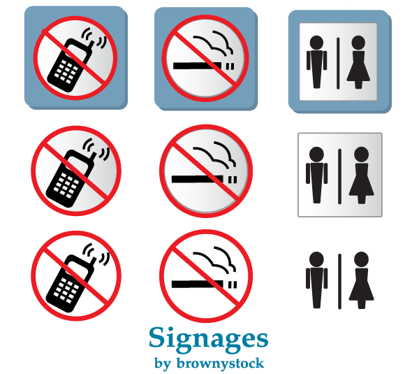 Vector Prohibited Signs: No Smoking and No Mobile Phones Sign Clipart