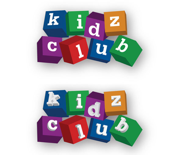 Vector Kids Club Blocks Logo
