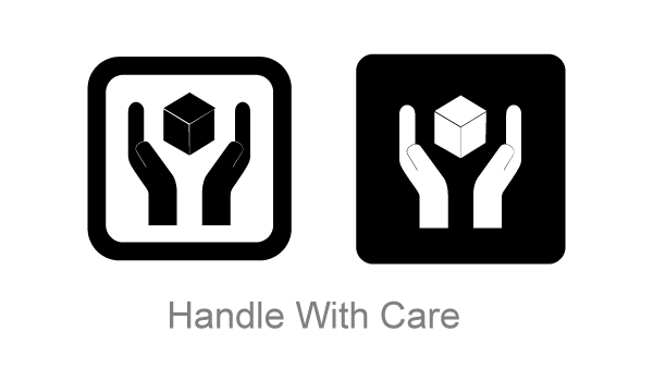 Vector Handle with Care Symbol