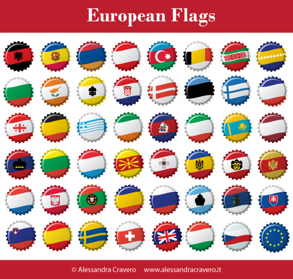 Vector European Flags