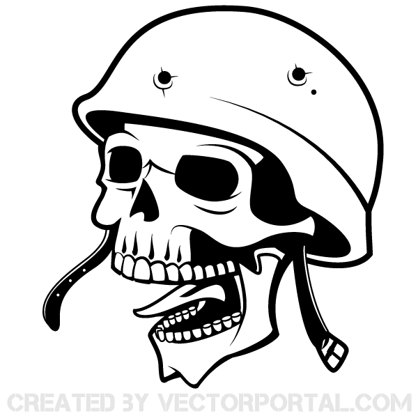 Vector Soldier Skull with Helmet