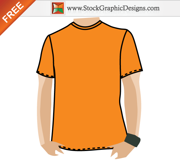 Blank Apparel Free T-shirt Template Vector