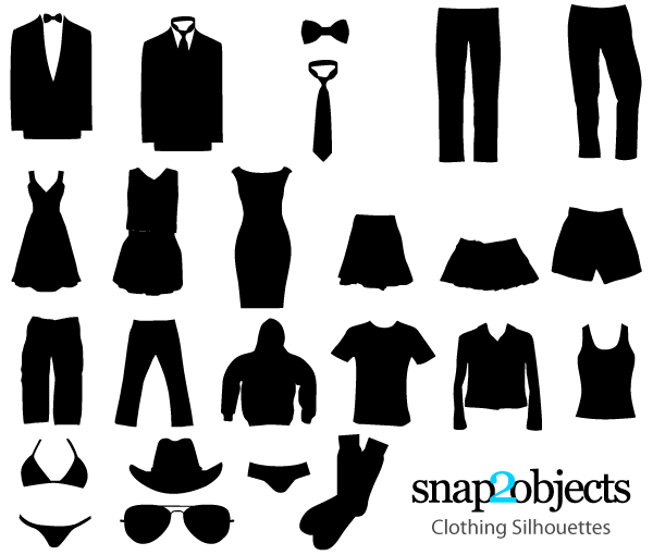 Clothing Silhouettes Free Vector