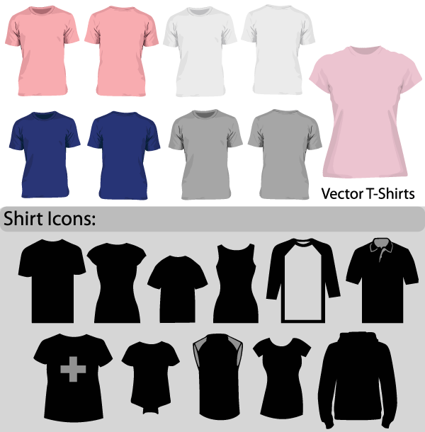 Download Free Vector Blank T-Shirt Template | Download Free Vector Art | Free-Vectors