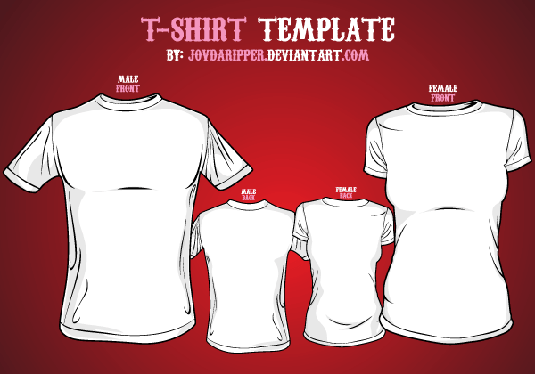 T-shirt Template Front and Back Vector Illustrator ...