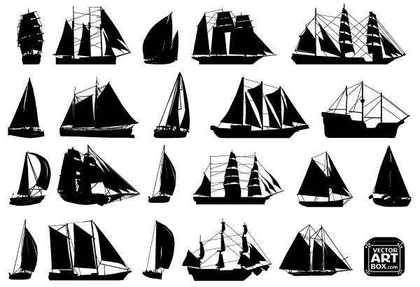 Free Sailboat Silhouettes Vector Art