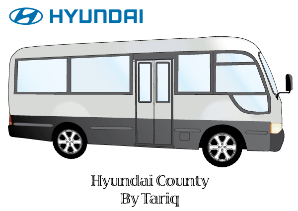 Hyundai County Bus Vector