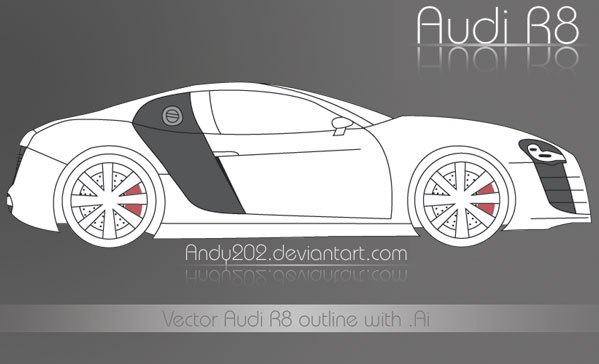 Audi R8 Vector Outline