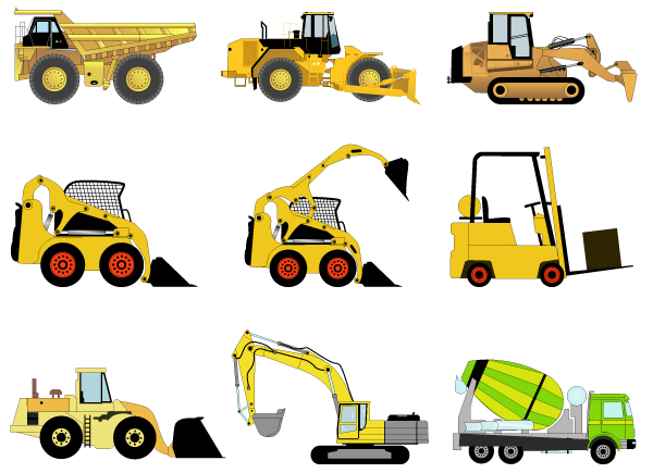 Construction Machines Vector Illustrator Pack 1