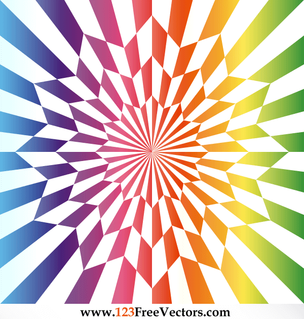 Vector Star Optical Illusion Rainbow Color