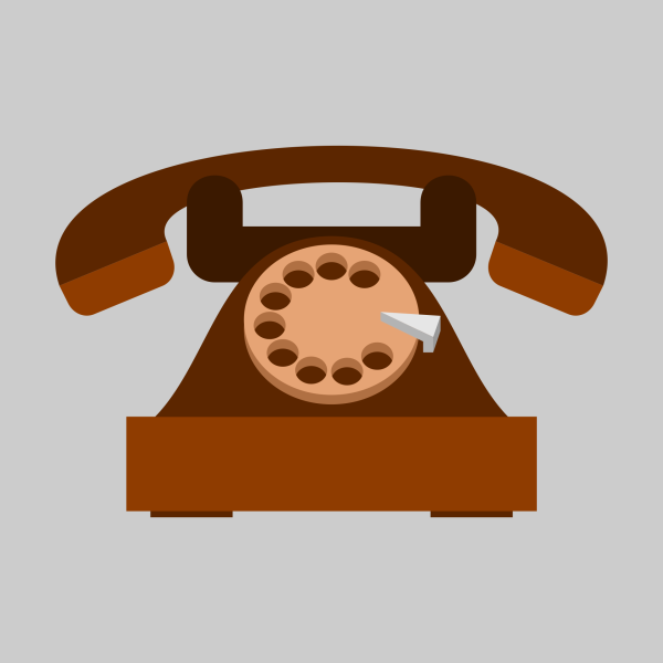 Old Telephone Flat Icon Vector Graphics