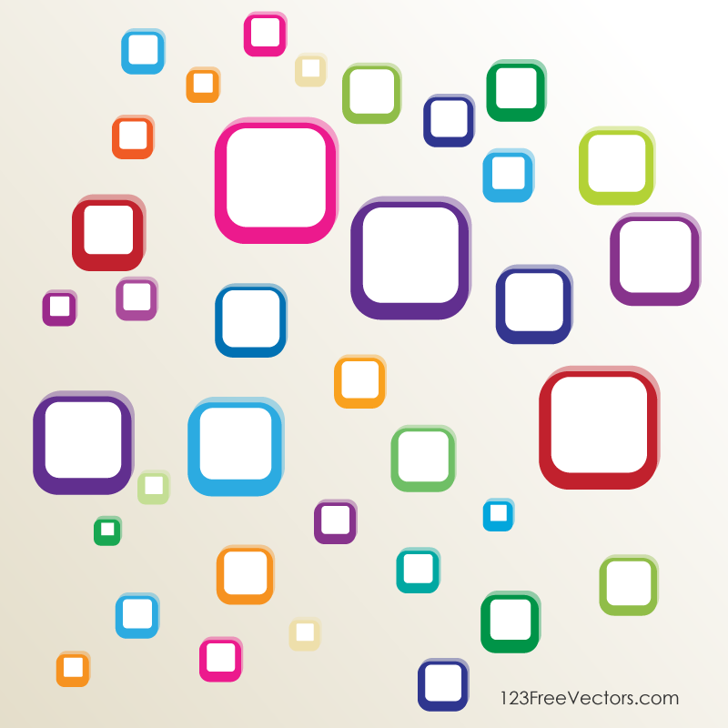 Vector Multicolor Rounded Square Shape Background