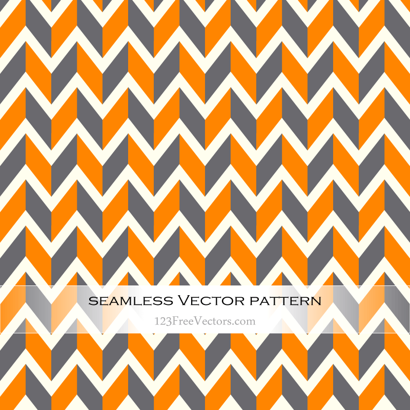 Orange and Grey Seamless Chevron Background Pattern