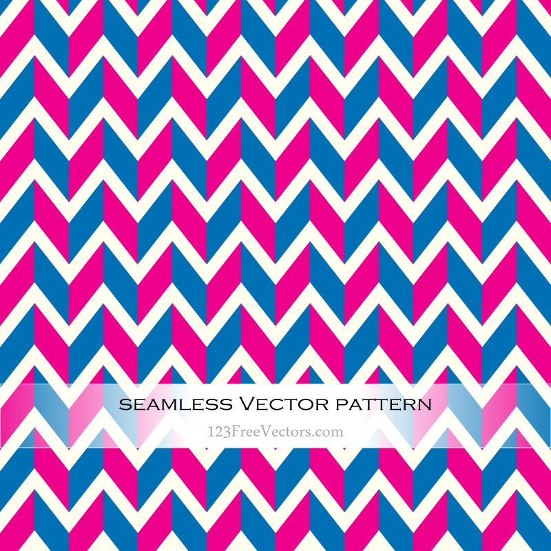 Blue and Pink Chevron Pattern Vector