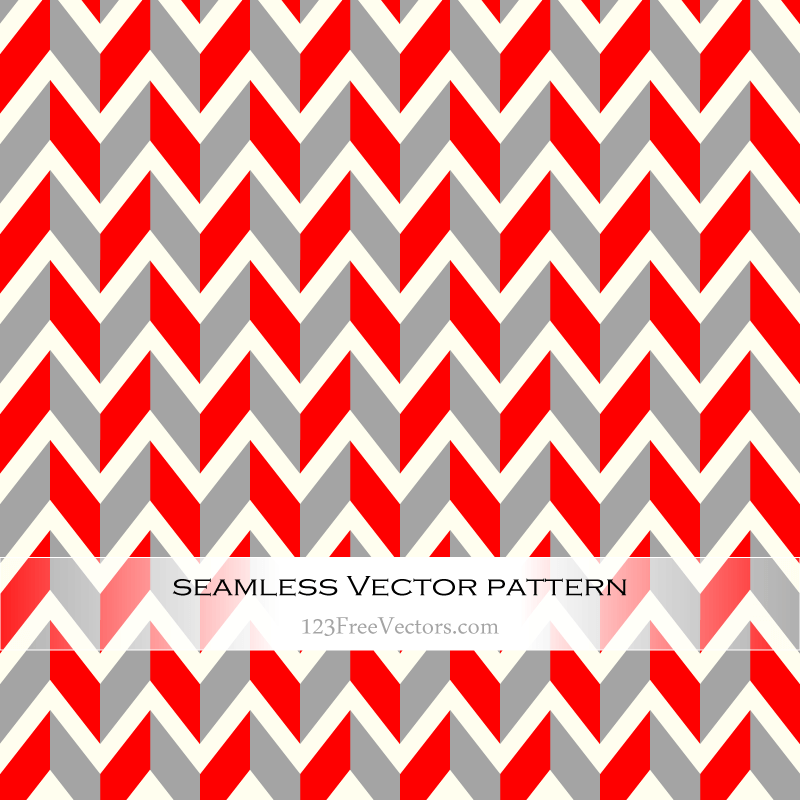 Red and Grey Vintage Chevron Pattern
