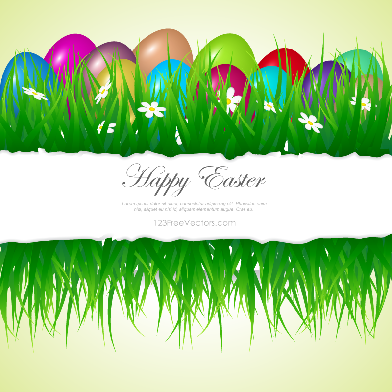 Easter Eggs In Grass Clipart