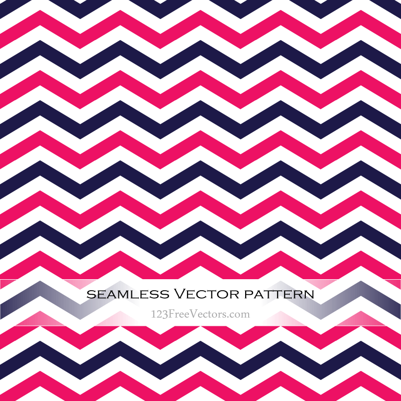 Navy Blue and Pink Chevron Seamless Pattern