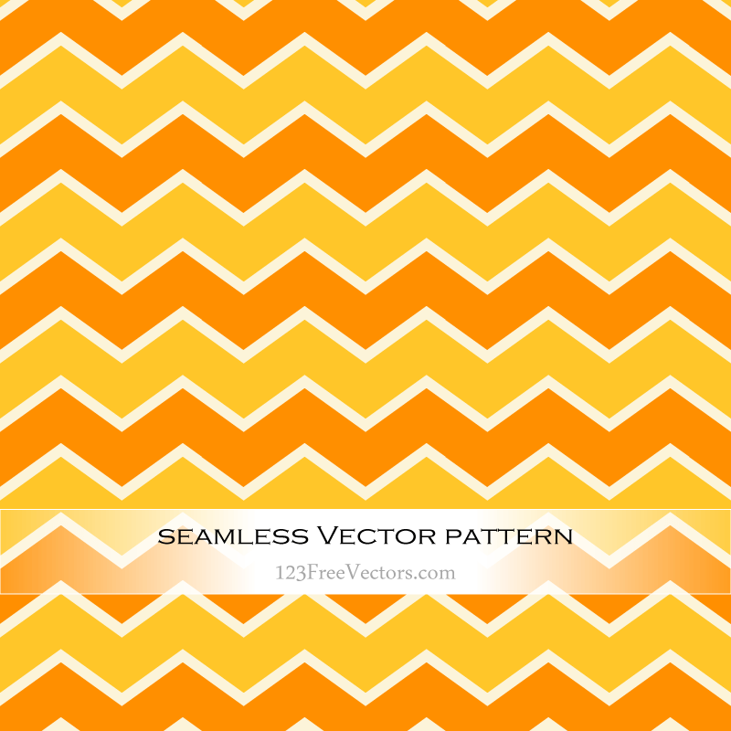 Orange and Yellow Seamless Chevron Pattern Background