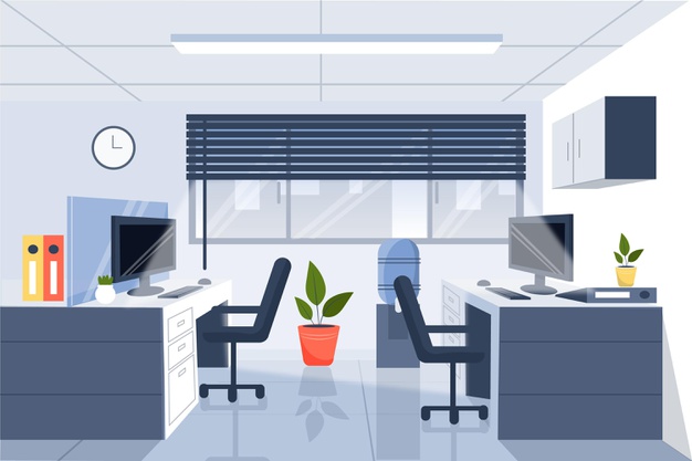 Office – background for video conferencing Free Vector