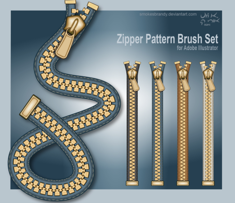 Zipper Brush Set Illustrator Free Brush Set